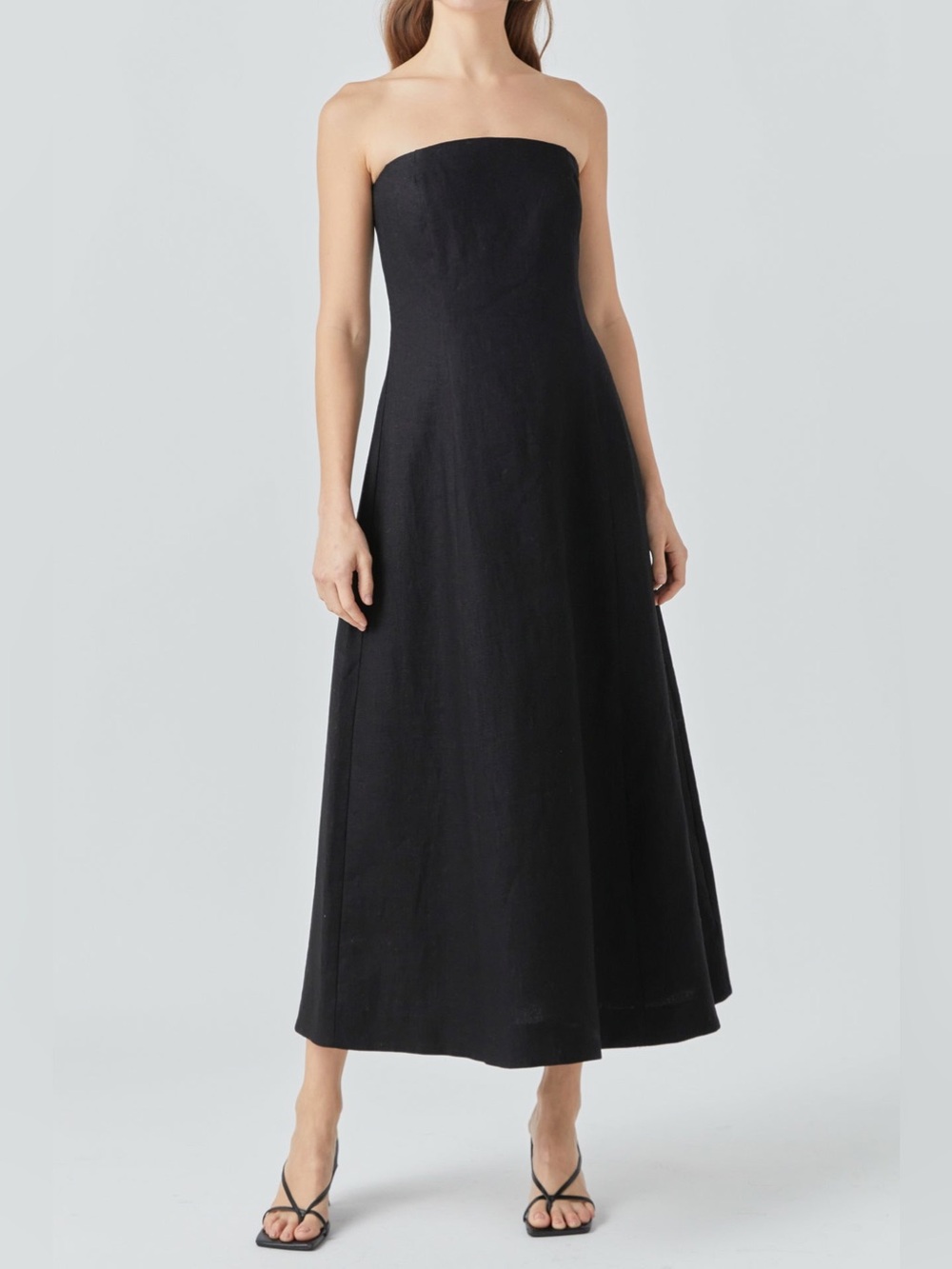 COMMENSE Strapless A-Line Maxi Dress (M)